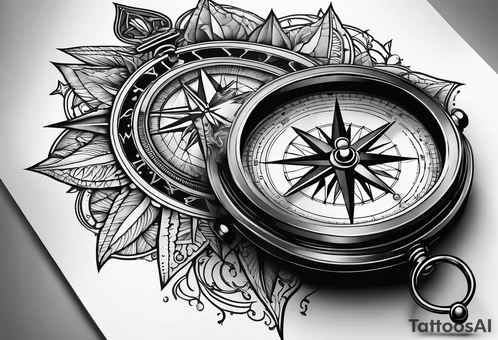 Modern Military Compass tattoo idea