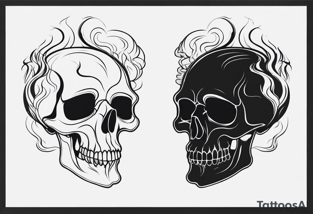 skull with smoke tattoo idea