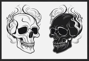 skull with smoke tattoo idea