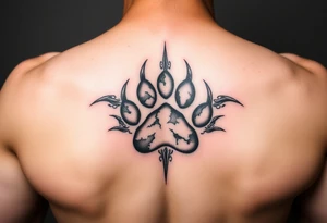 Dog paw print nebula tattoo idea