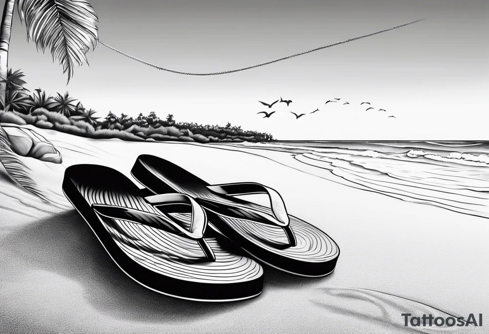 Keep it simple. A pair of Timberlakes next to a pair of flip flops on the Beach. tattoo idea