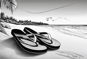 Keep it simple. A pair of Timberlakes next to a pair of flip flops on the Beach. tattoo idea