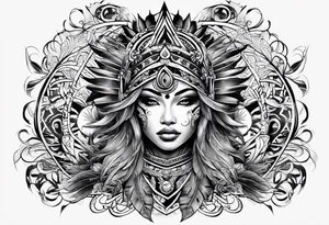 Peace and war Tribal sleeve tattoo idea