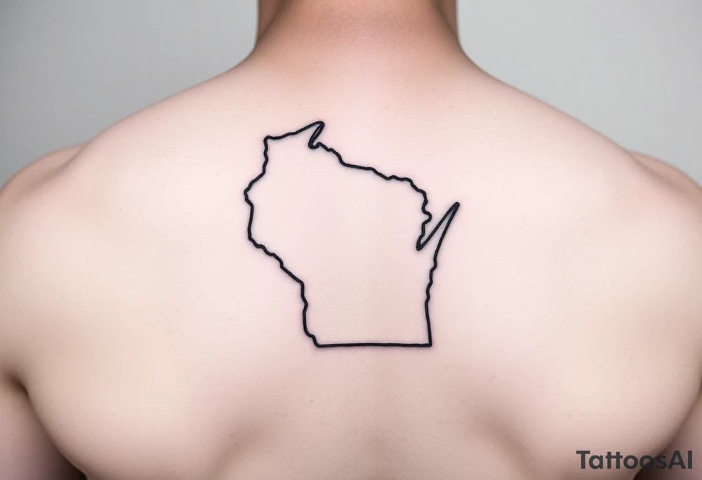 simple outline of the state of Wisconsin tattoo idea