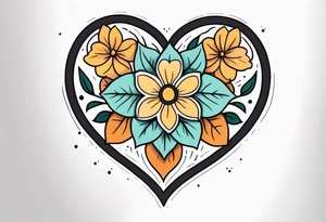 Flower in a heart tattoo idea