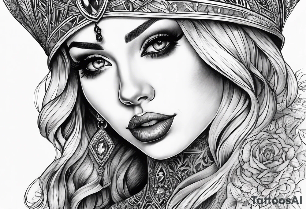 Gothic woman tattoo idea