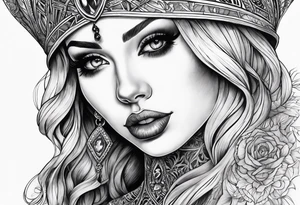 Gothic woman tattoo idea
