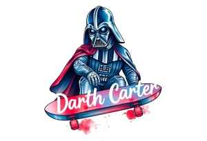 Darth Vader skateboarding >
blue & red
skateboard say "Darth Carter"
12/29/88-01/06/24 tattoo idea