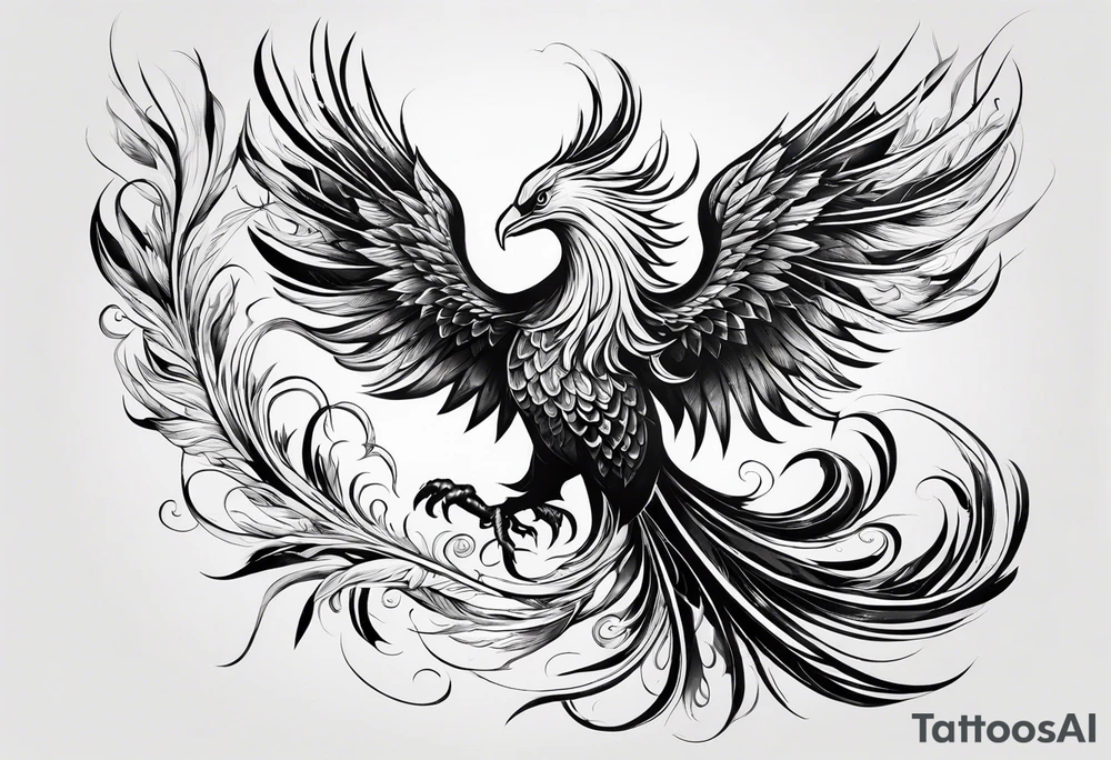 Mythical phoenix, whose body and tail can wind down and cover more of your back. tattoo idea