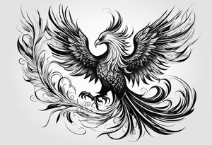 Mythical phoenix, whose body and tail can wind down and cover more of your back. tattoo idea