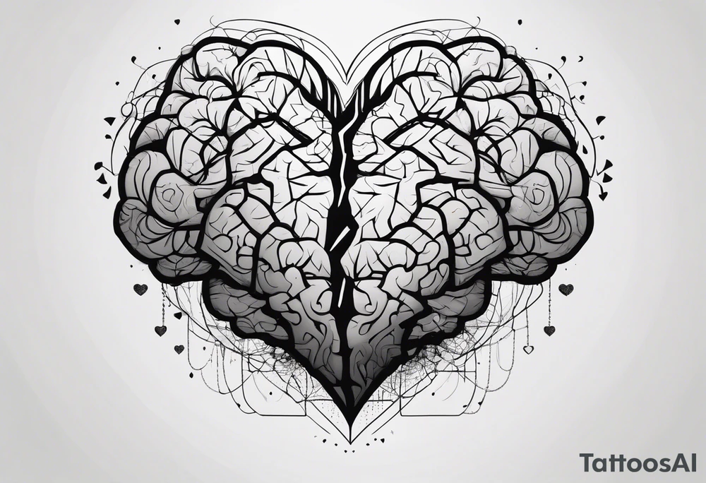 Brain, heart, love, abstract, symbolism, perseverance, heart break makes you strong, worth it, pain makes you stronger, strength tattoo idea