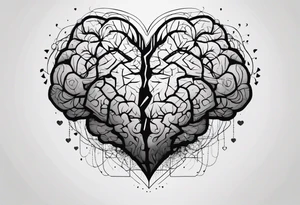 Brain, heart, love, abstract, symbolism, perseverance, heart break makes you strong, worth it, pain makes you stronger, strength tattoo idea