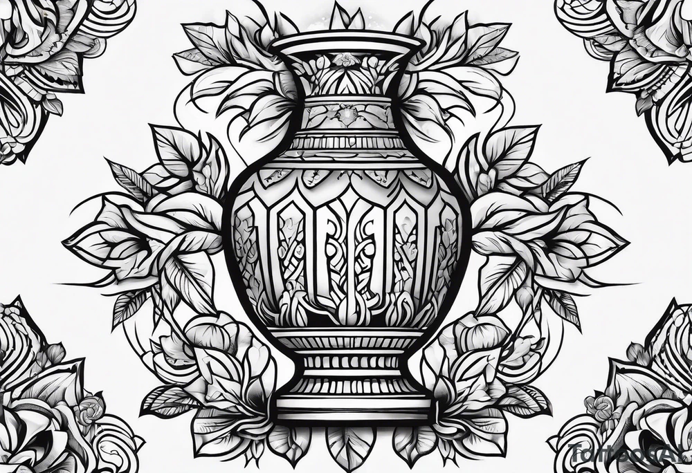 Traditional vase tattoo idea