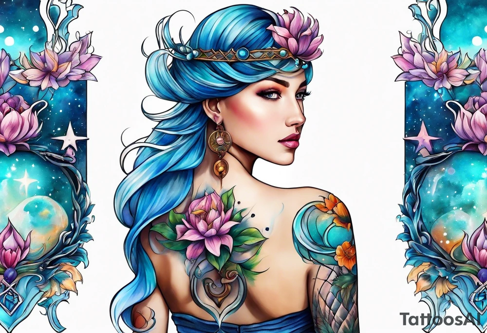 Aquarius and cancer tattoo idea
