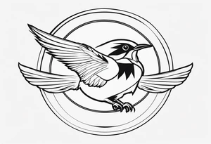 Flying hoopoo tattoo idea