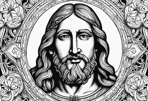 sacred heart of jesus  fine line tattoo idea