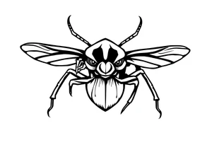 husky bug weird tattoo idea