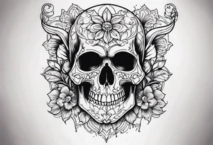 serious skull tattoo idea