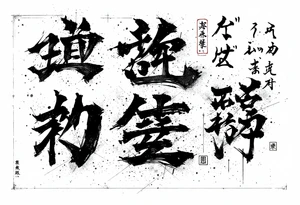 japanese kanji and numers arranged like a japanese shipping label tattoo idea