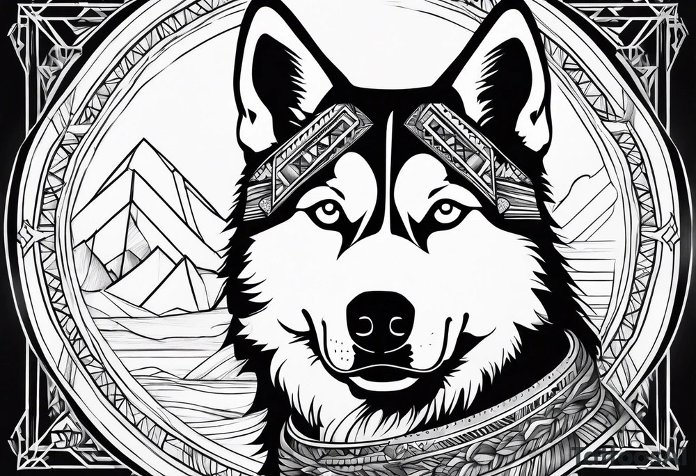 Siberian Husky tattoo idea