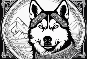 Siberian Husky tattoo idea