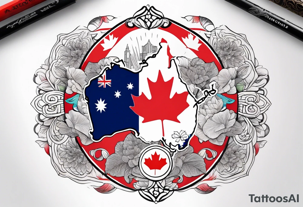 Australia and Canada relationship tattoo idea