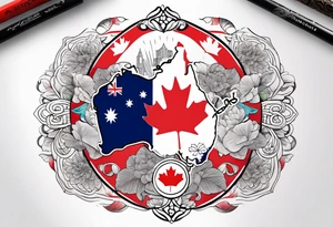 Australia and Canada relationship tattoo idea