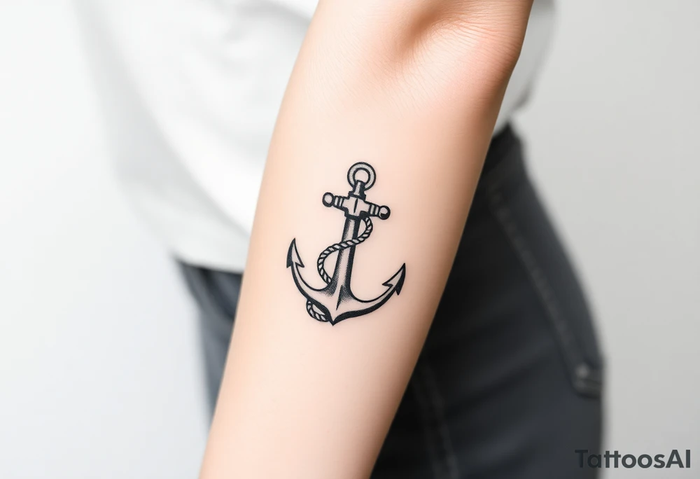 anchor with rope tattoo idea