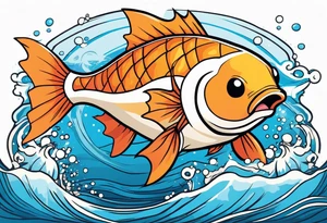 Magikarp Pokemon in the ocean. tattoo idea