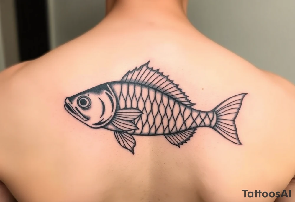 Evil black fish tattoo idea