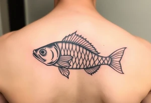 Evil black fish tattoo idea