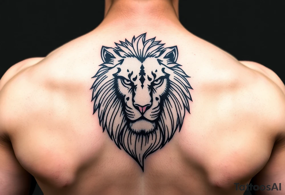powerful majestic lion representing protection tattoo idea