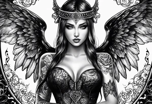 devilish angel tattoo idea