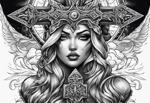 storm with a cross in it tattoo idea
