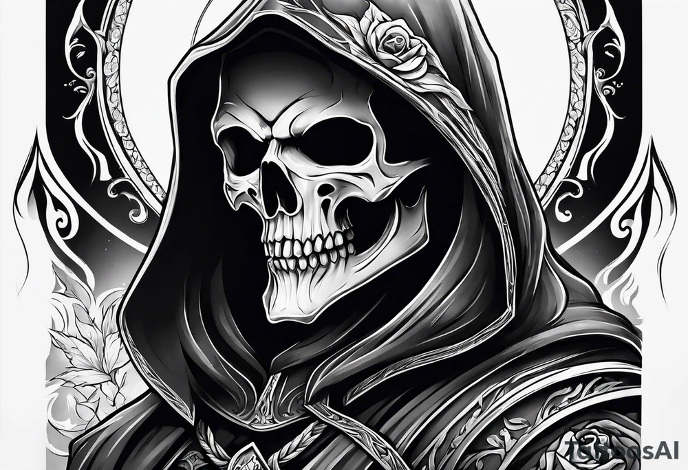 reaper tattoo design for upper arm and chest tattoo idea