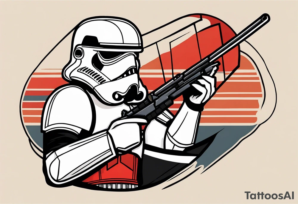 Storm trooper, sailor jerry, thick lines tattoo idea