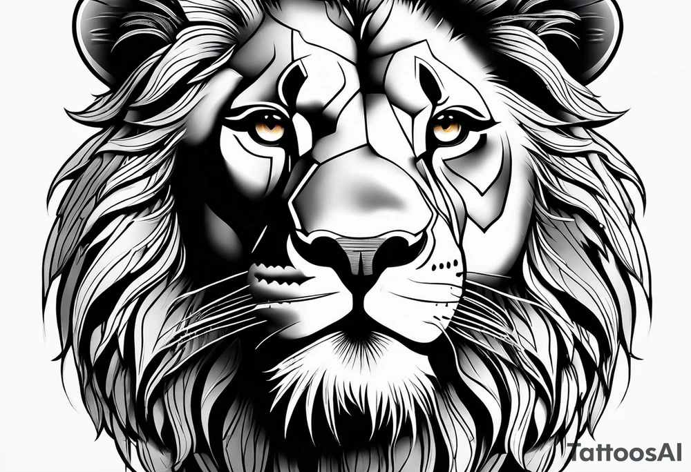 lion face tattoo idea