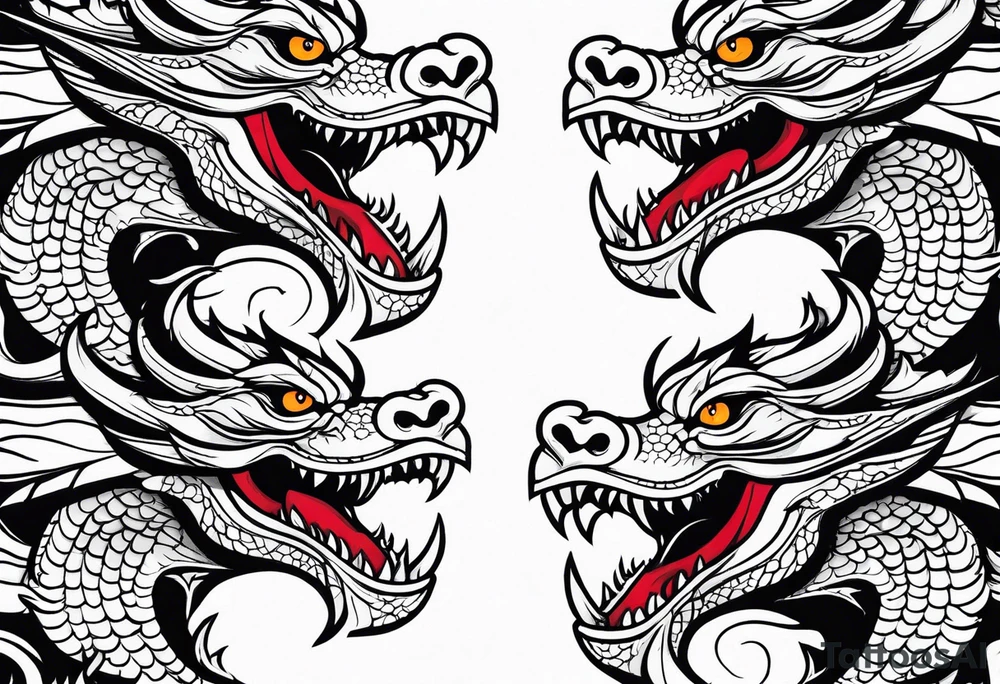 roaring dragons tattoo idea