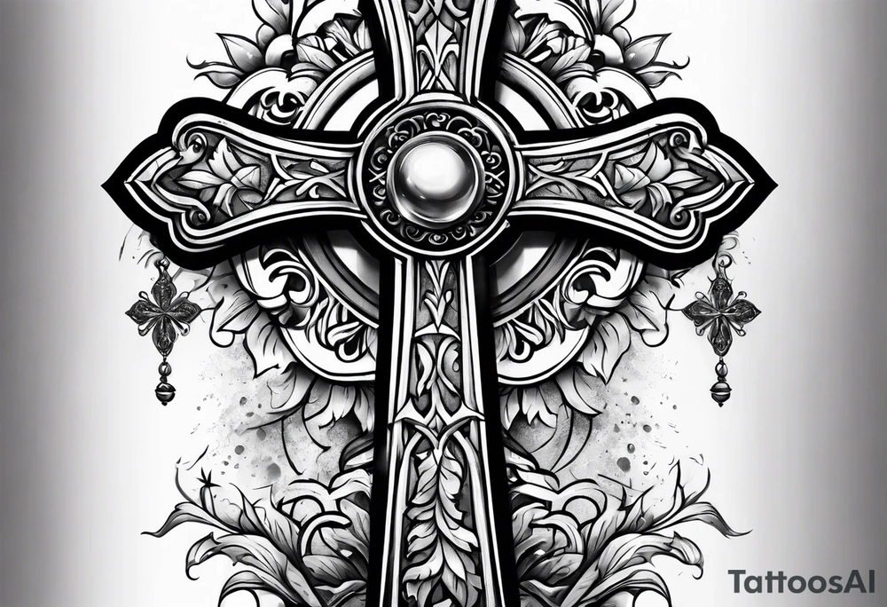 Cross in bad weather tattoo idea