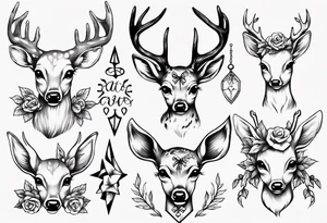 Fawn surrounded by bow tattoo idea