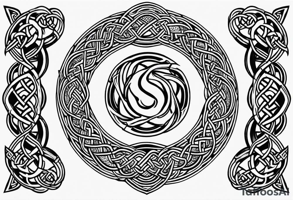 Celtic knotwork style snake tattoo idea