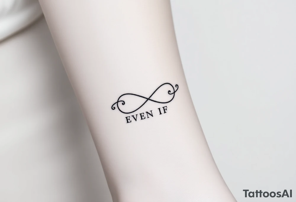 unique and soft infinity symbol with words "EVEN IF" tattoo idea unique and soft infinity symbol with words "EVEN IF" tattoo idea