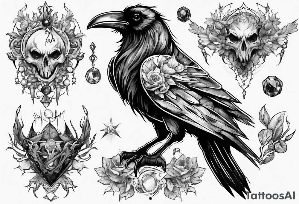The Demon Raven Stolas, a Prince of Hell who is obsessed with gems, knowledge of astrology and poisonous plants. tattoo idea