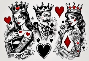 king and queen of hearts tattoo idea