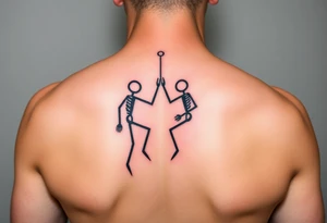 Hanging stick figures tattoo idea