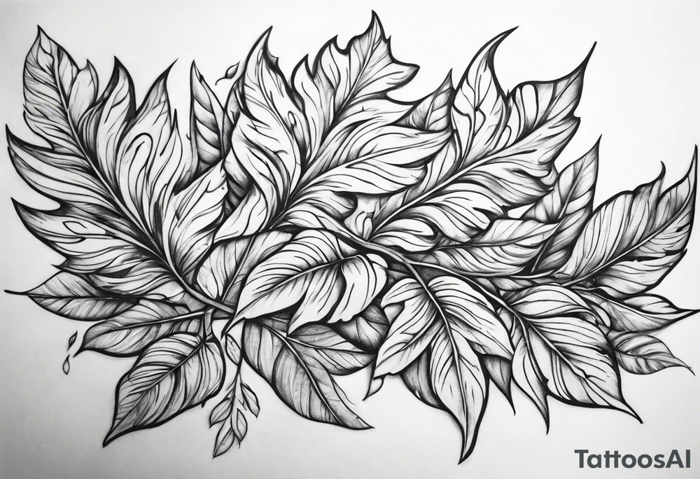 Leaves swirling in the wind tattoo idea