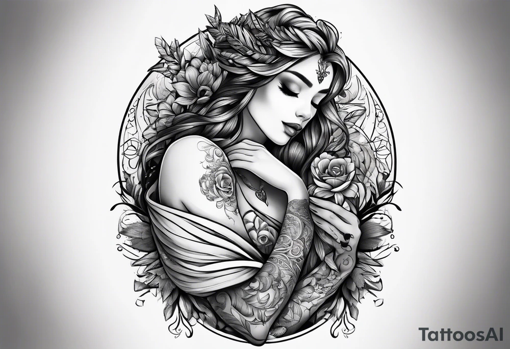 Hugging tattoo idea