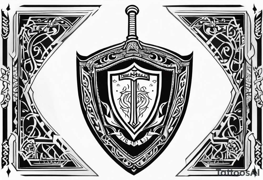 Valhalla Stairs sword shield tattoo idea