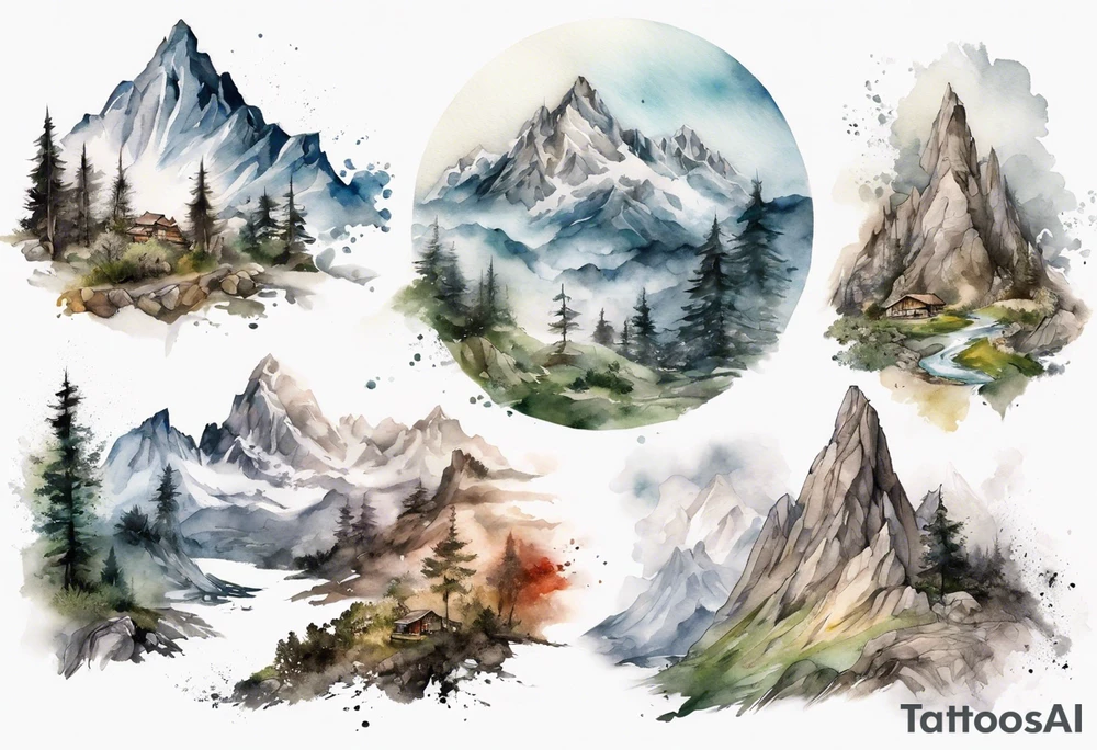 mountain landscape by weta digital tattoo idea