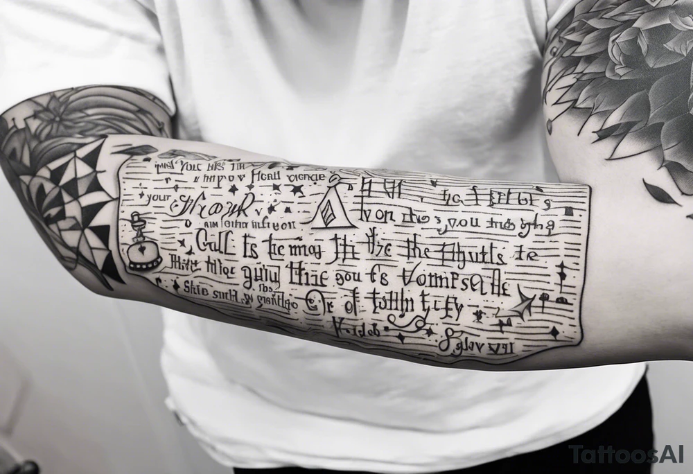 Sleeve with bible verses tattoo idea
